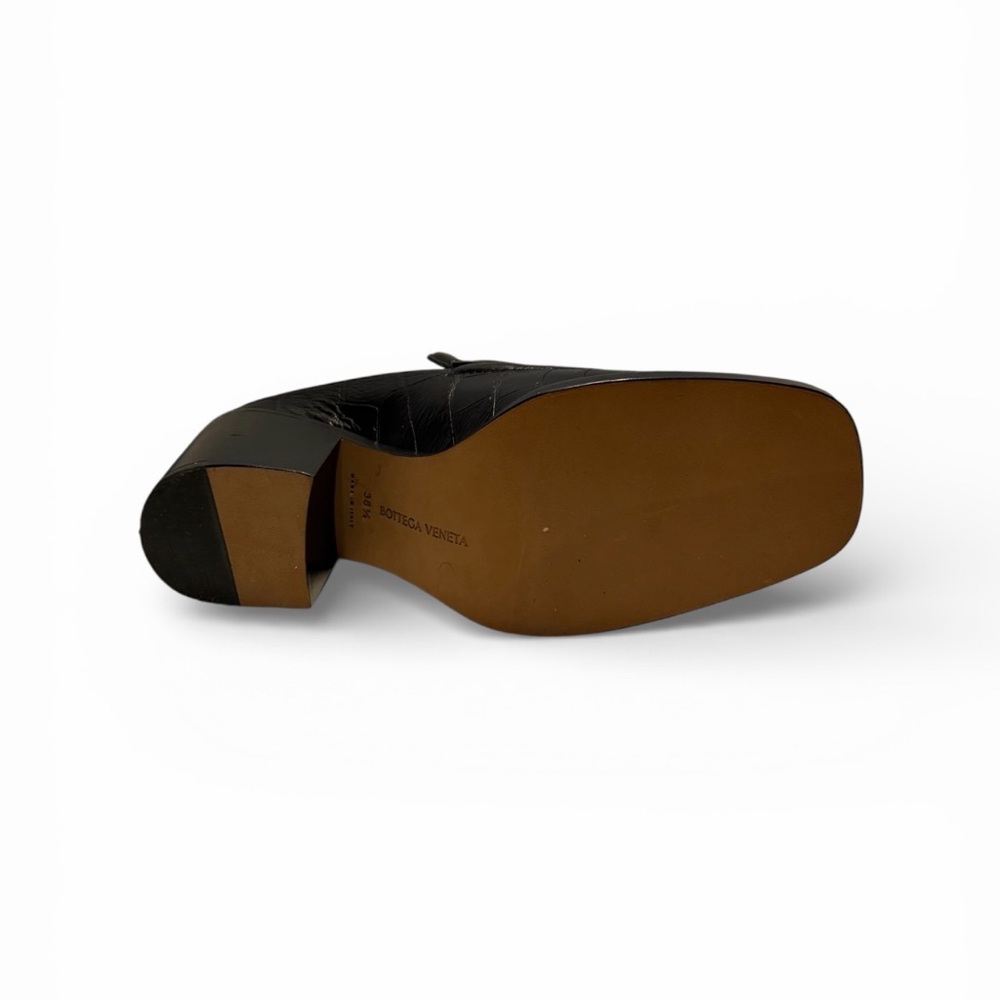 Bottega Veneta Black Croc-Embossed Leather Mules - Picture 7 of 7